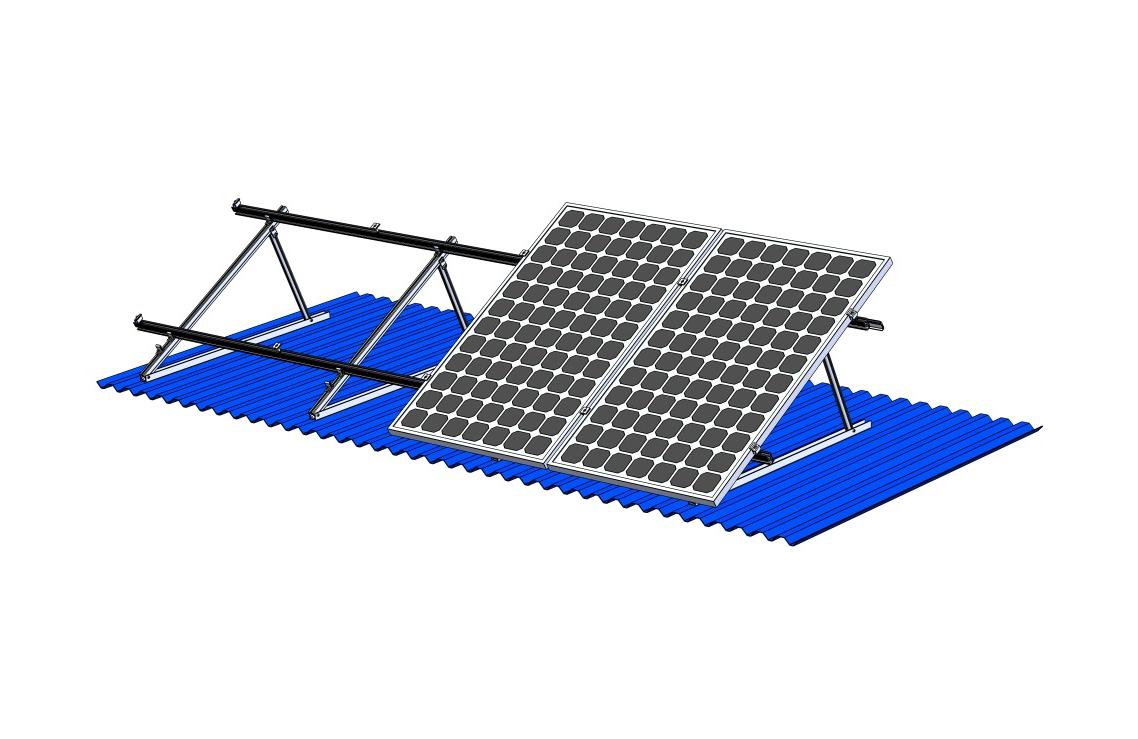 Állítható napelemes dőlésszögű rögzítőrendszer lapostetőhöz