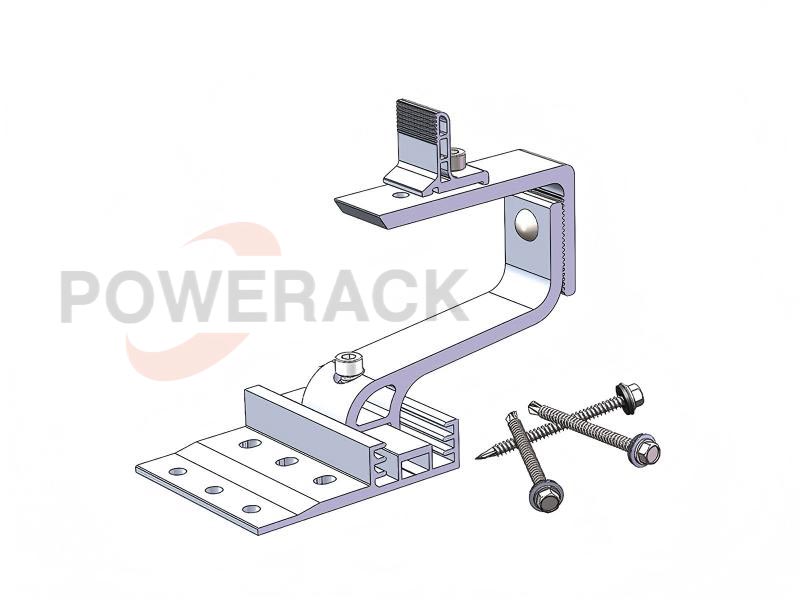 Solar tile roof adjustable aluminum hook